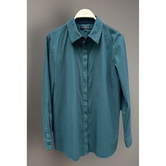 Lafayette 148 New York M pinstripe button down dress shirt career Officecore - Picture 1 of 12